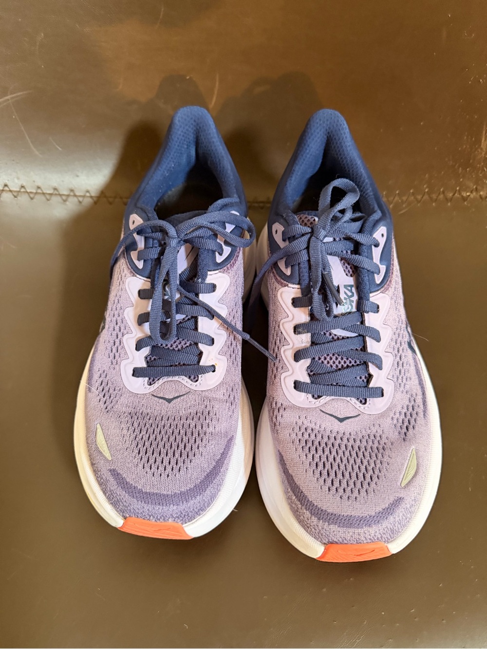 Hoka One One Women's Lavender and Navy Running Sneakers